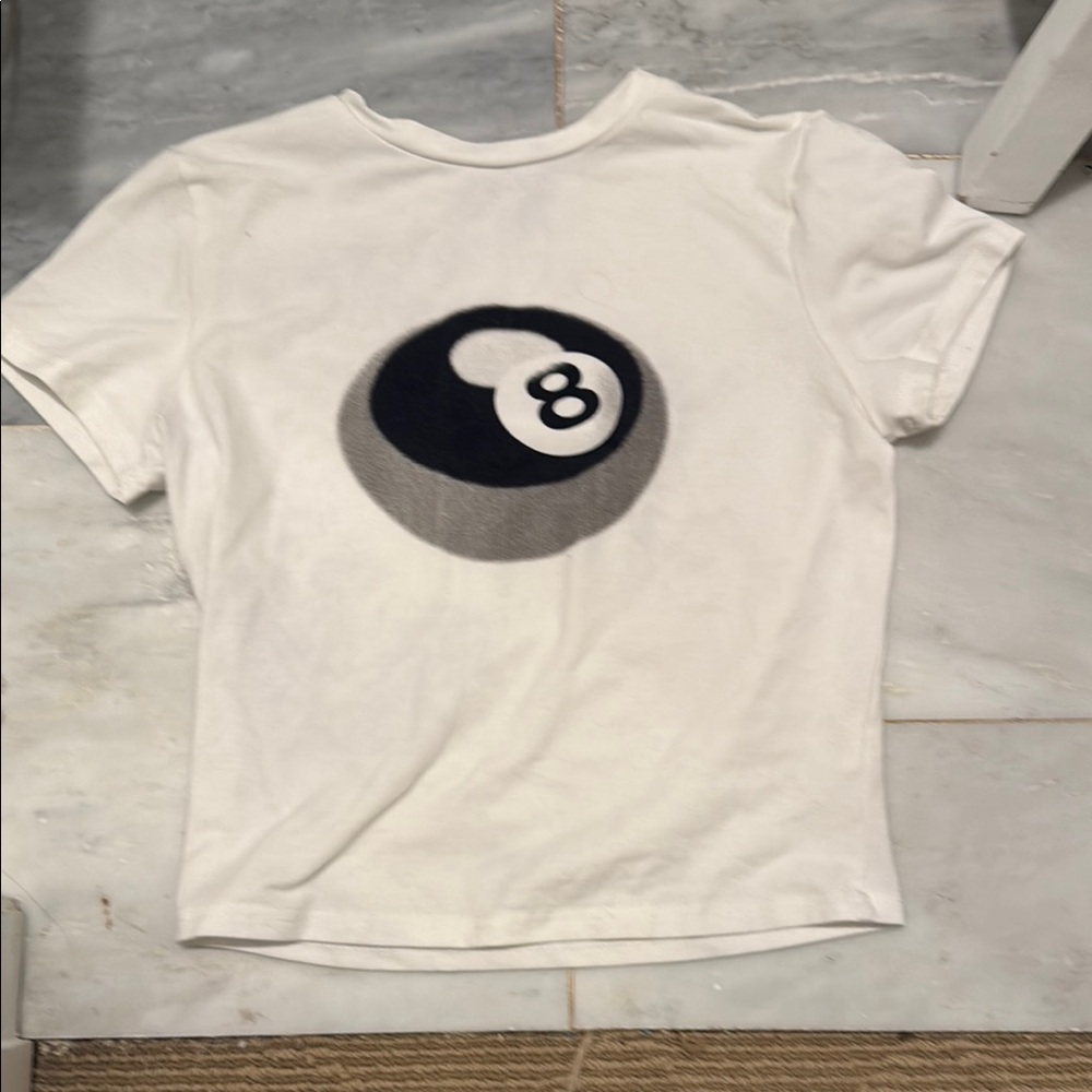 White Kids Shirt with 8 Ball Design
